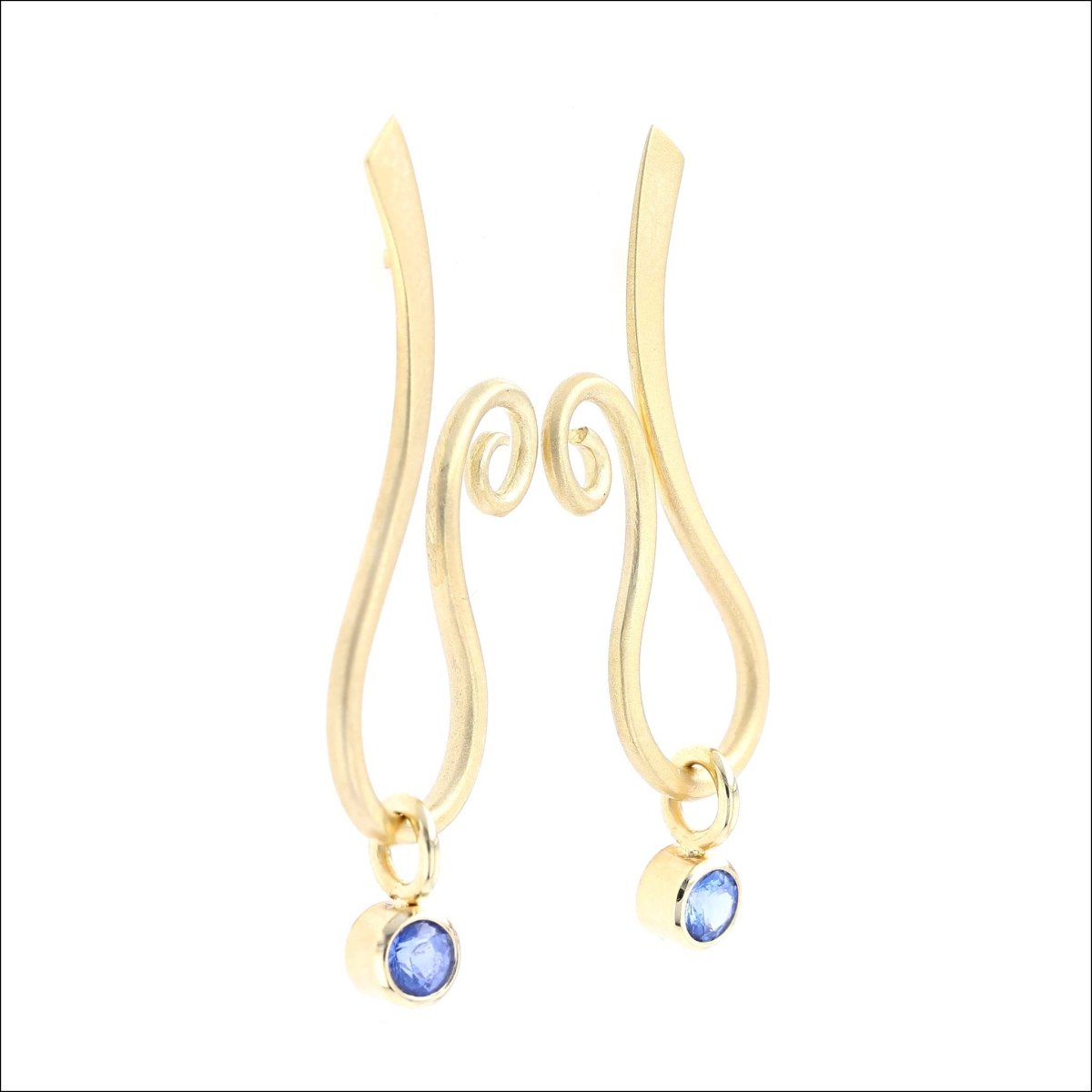Forged Swirly Drop Earrings 18KY - JewelsmithEarrings