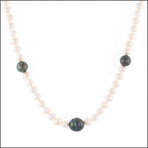 Freshwater and Tahitian Pearl Strand 14KW 20" - JewelsmithNecklaces