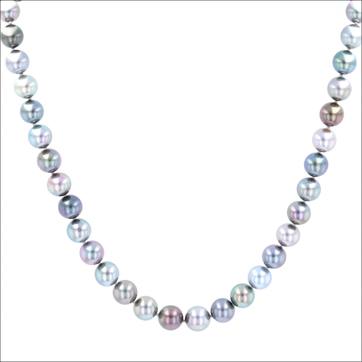 Graduated Tahitian Pearl Multi-Colored Strand 14KW 18KY 18" - JewelsmithNecklaces