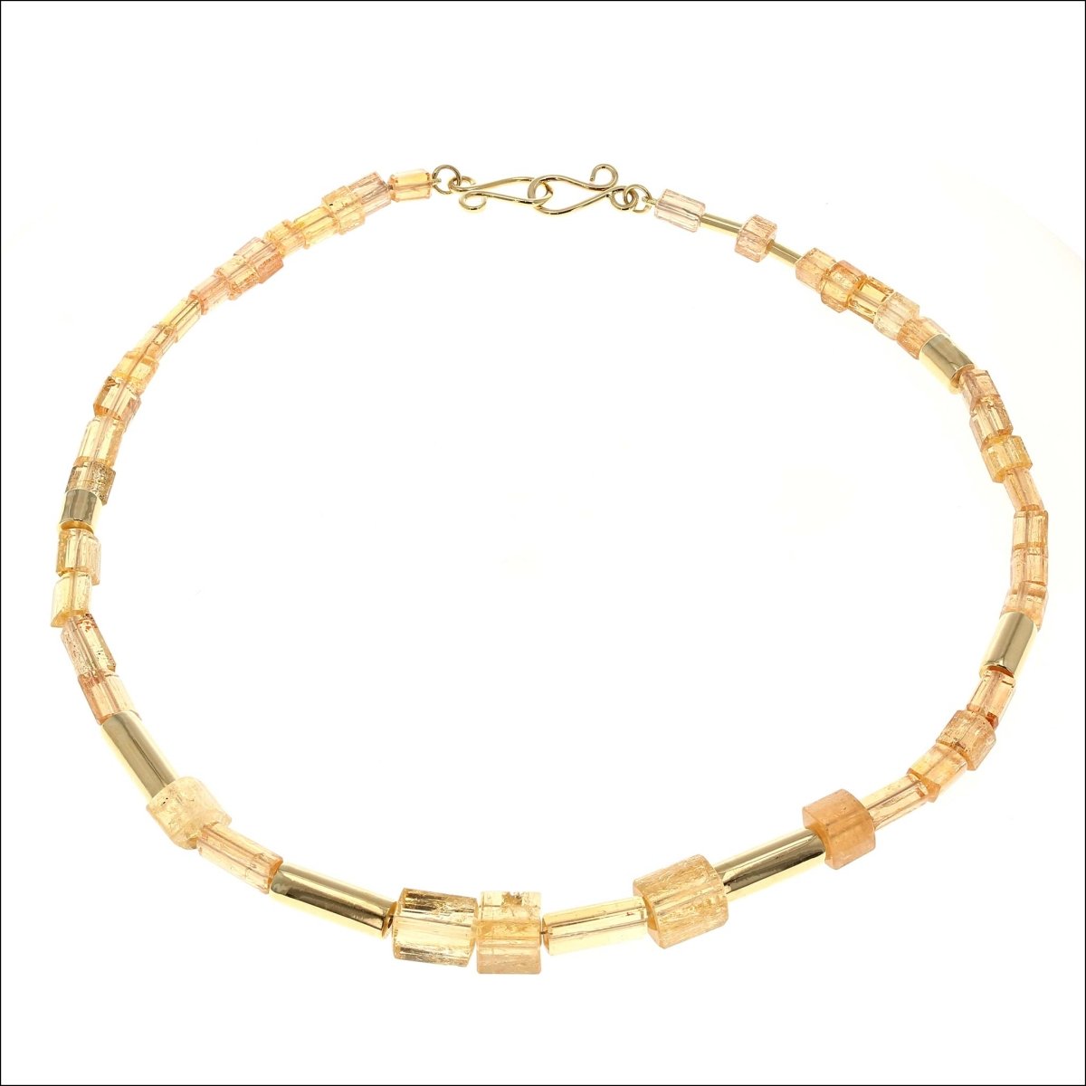 Imperial Topaz Bead Strand Necklace 18KY (Consignment) - JewelsmithNecklaces