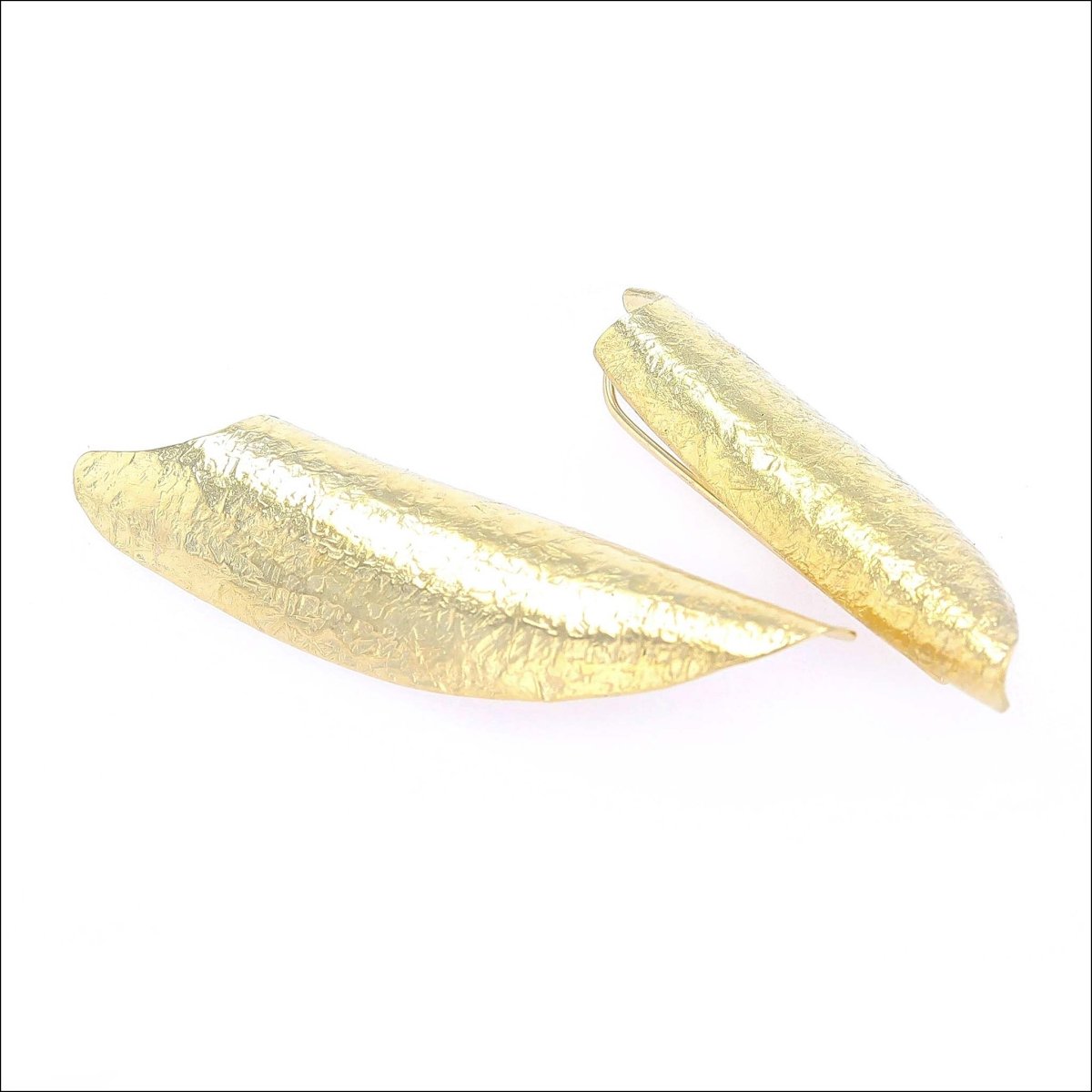 Open Cocoon Curved Sheet Earrings 18KY - JewelsmithEarrings
