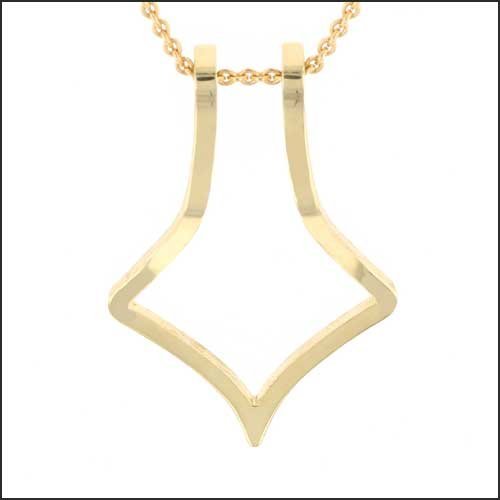 Large Paperclip Chain with Diamond Charm Ring Holder Necklace