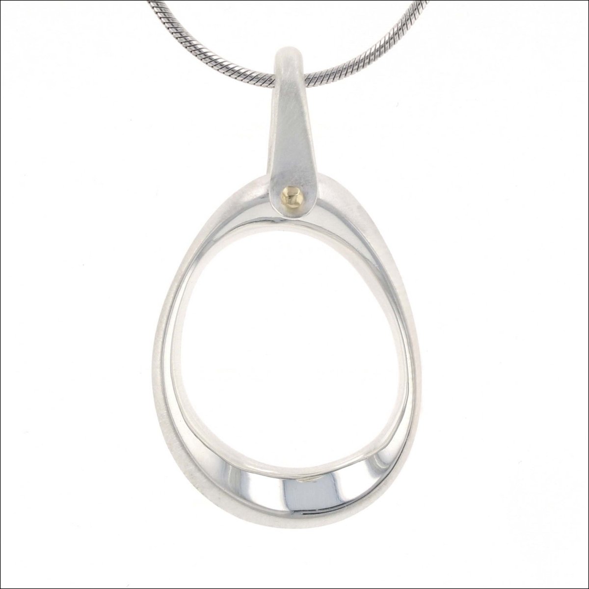 Oval "Shapes" Pendant Sterling Silver 18KY - JewelsmithPendants