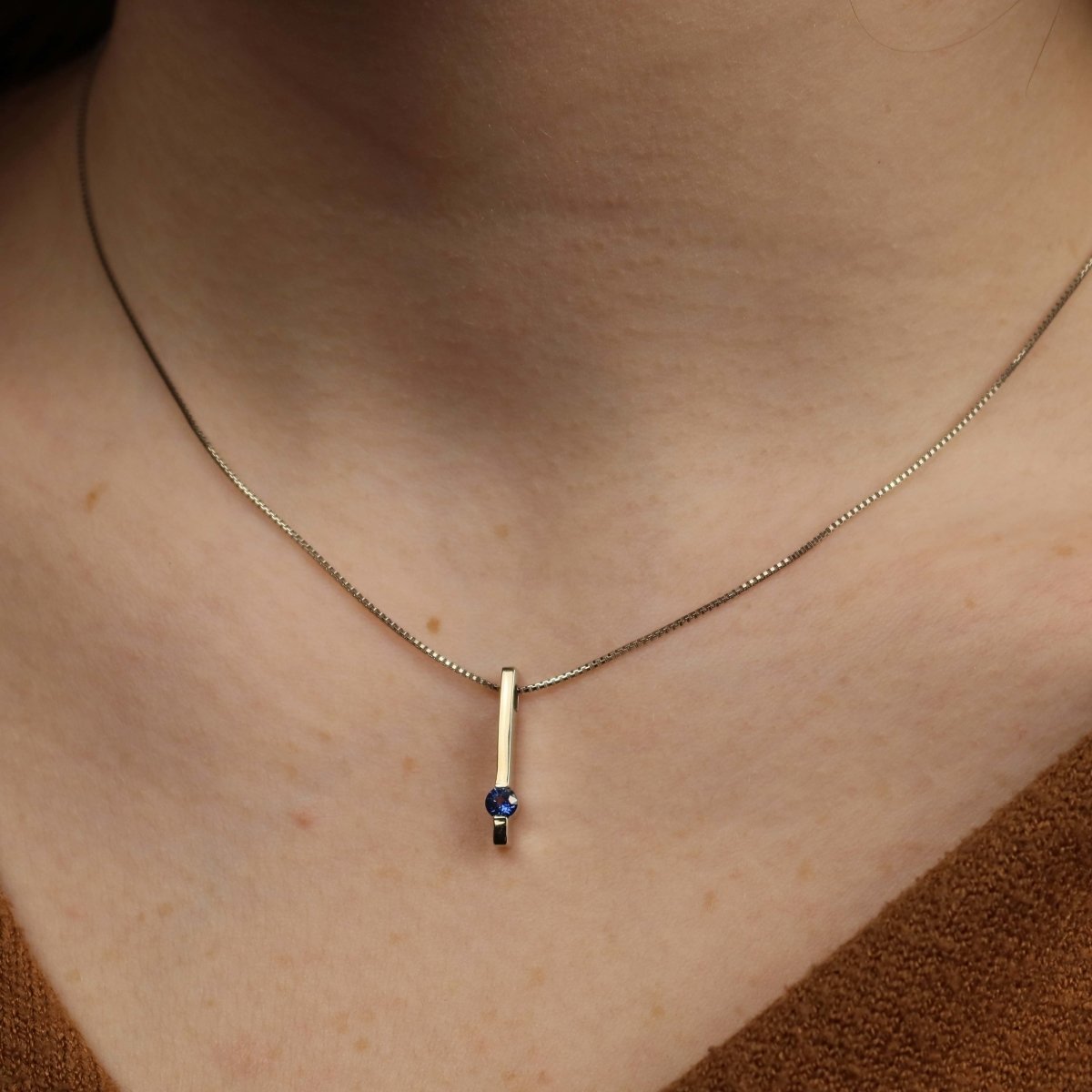 Sapphire hot sale bar necklace