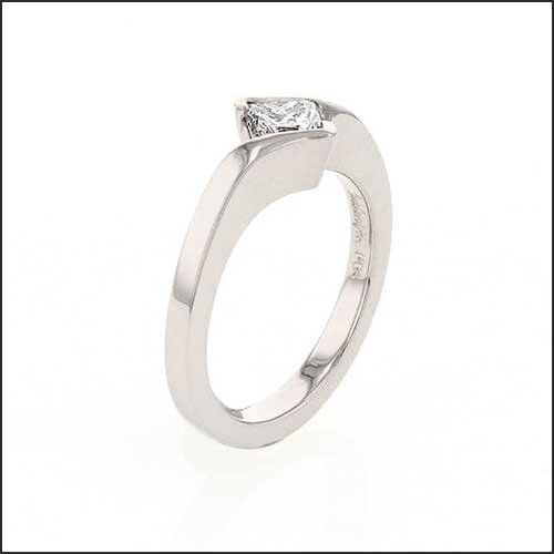 Princess Cut Diamond Bypass Engagement Ring 14KW - JewelsmithEngagement Rings