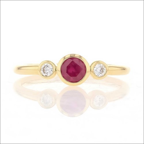 Ruby Diamond Ring 18KW - JewelsmithRings