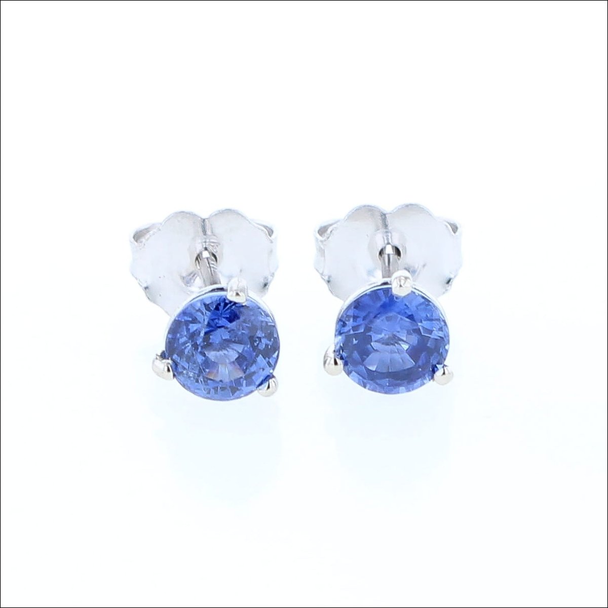 Sapphire Martini Stud Earrings 14KW - JewelsmithEarrings