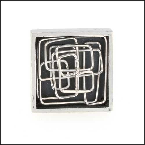 Square Abstract Wire Lapel Pin Sterling Silver - JewelsmithLapel Pins