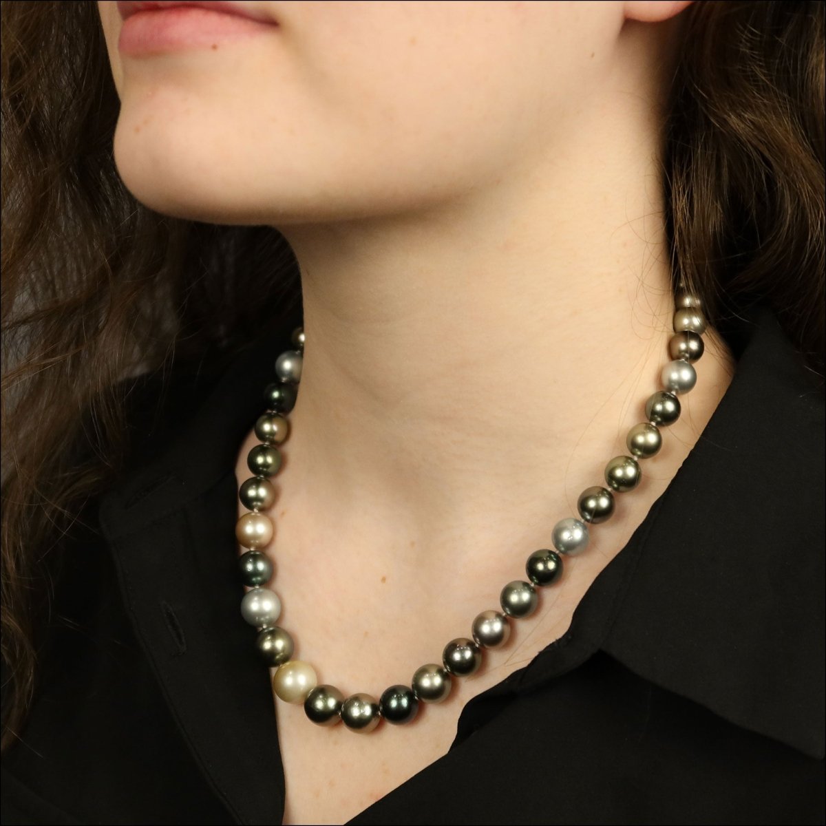 Tahitian Pearl Multi-Colored Strand 14KW 18" - JewelsmithNecklaces