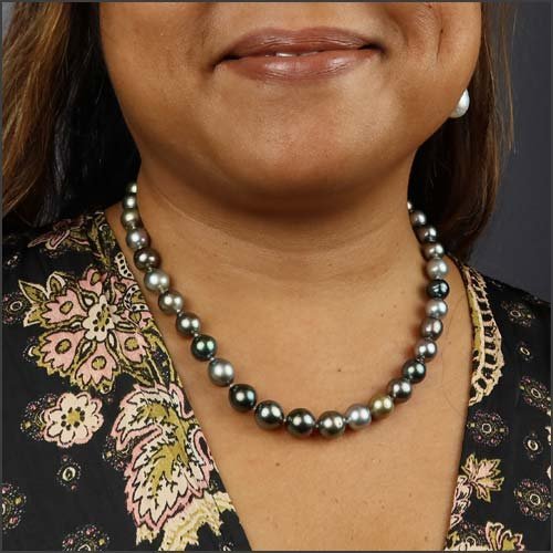 Tahitian Pearl Multi Colored Strand 14KW 18KY 19" - JewelsmithNecklaces