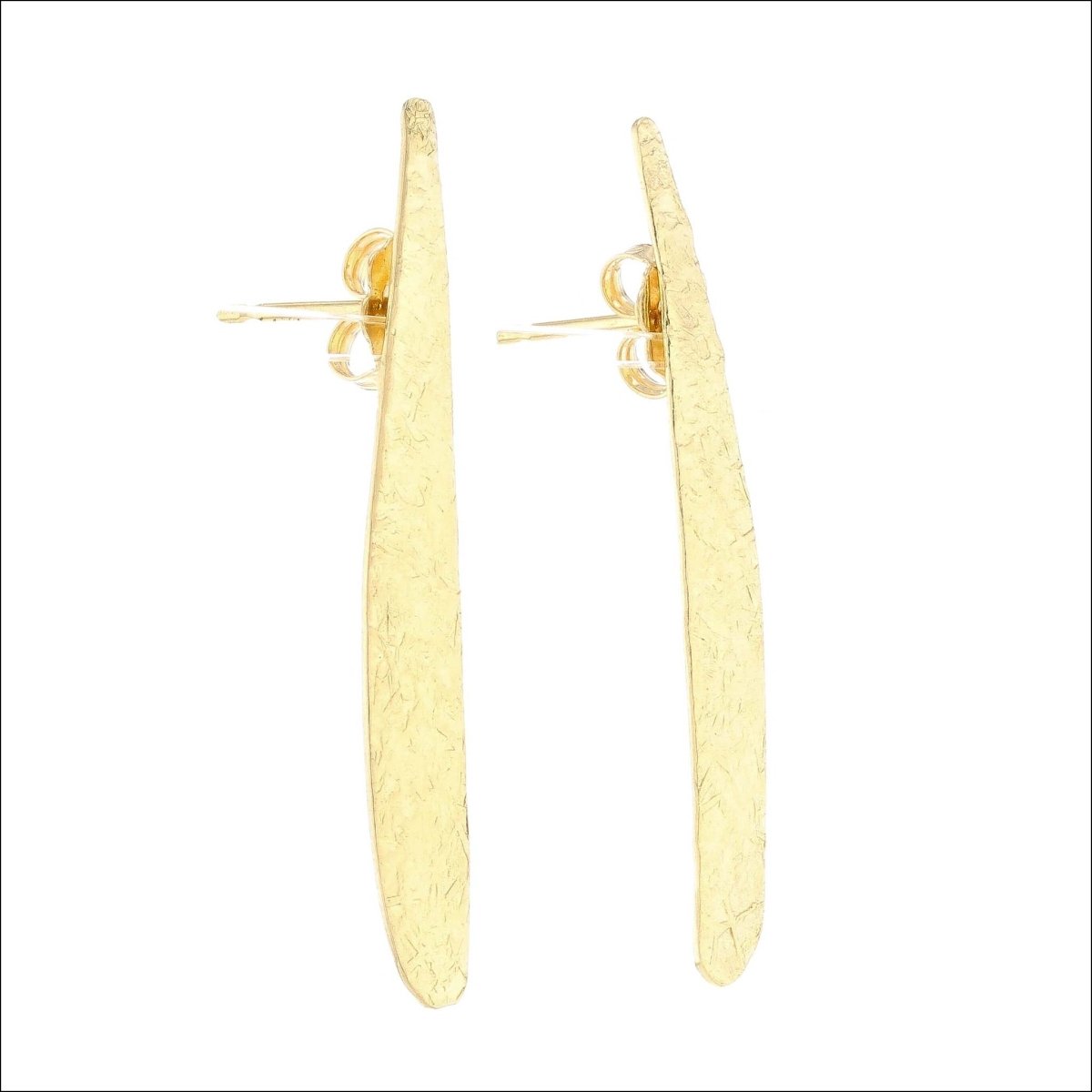 Textured Organic Drop Earrings 18KY - JewelsmithEarrings