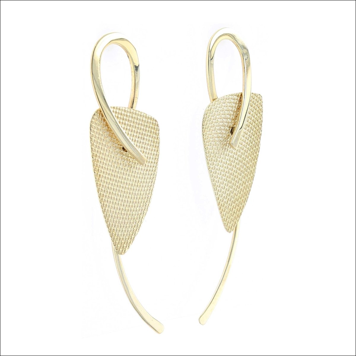Textured Swinging Kite Earrings 18KY - JewelsmithEarrings