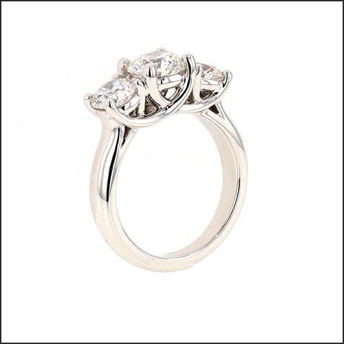 Three-Stone Trellis Ring Customizable in 3D - Jewelsmith