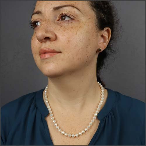 White Freshwater Pearl Strand 18KY 18" - JewelsmithNecklaces