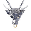 Zombie Bull Head Pendant 18KY Sterling Silver - JewelsmithPendants